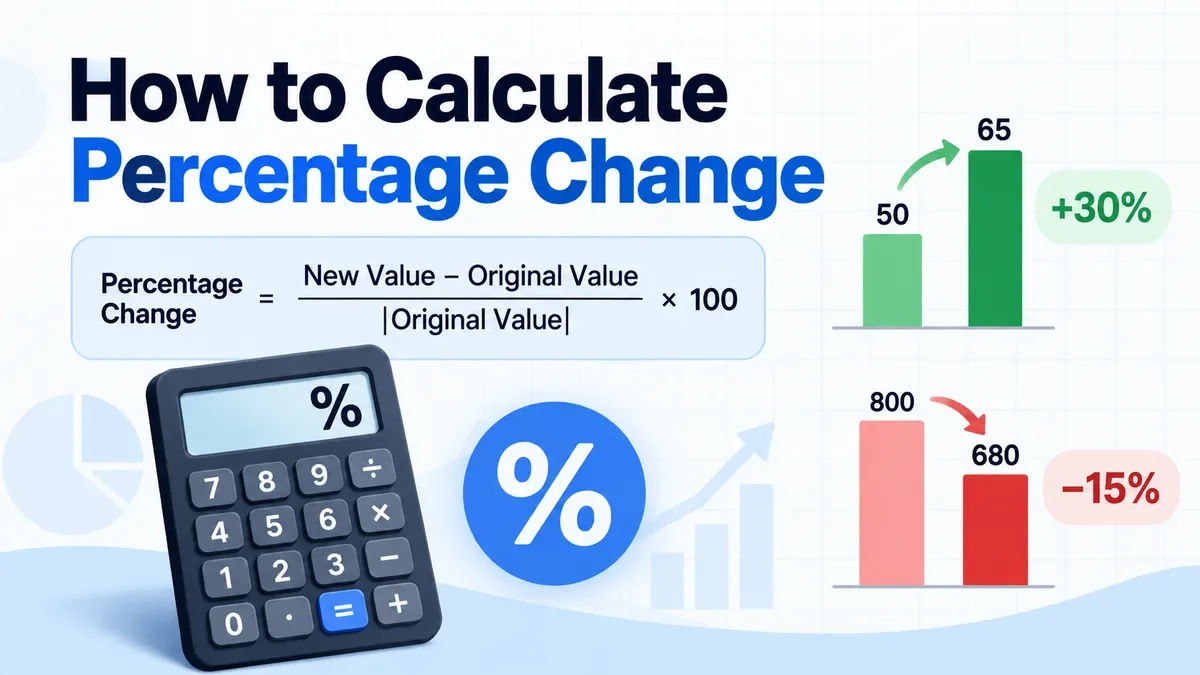 How to Calculate Percentage Change: Formula, Examples, and Calculator