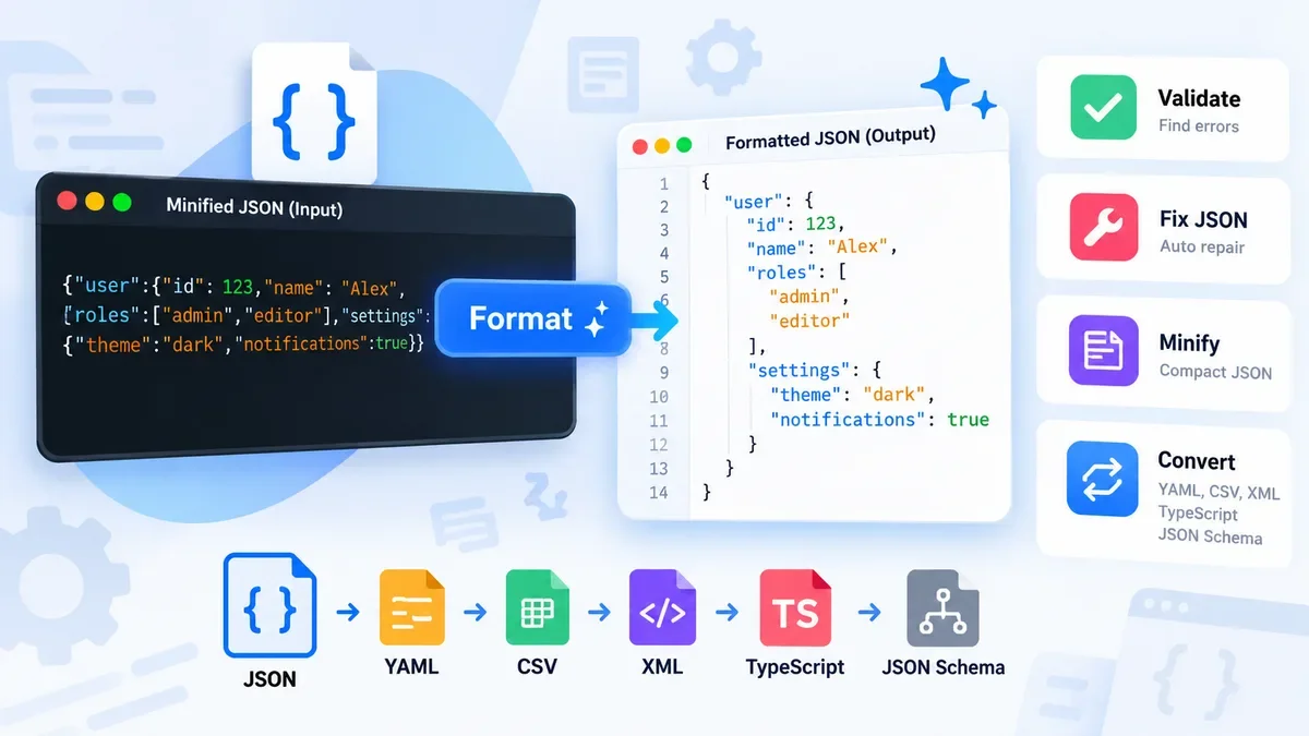 How to Format JSON Online: Beautify, Validate and Fix JSON